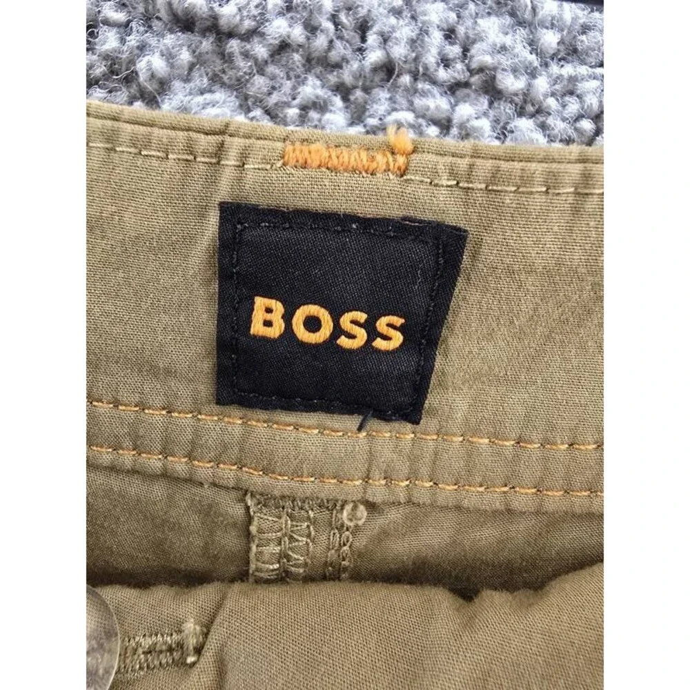 BOSS Orange High-Rise Baggy-Fit Shorts Women's 2 Beige Pleated Zip Hook & Bar